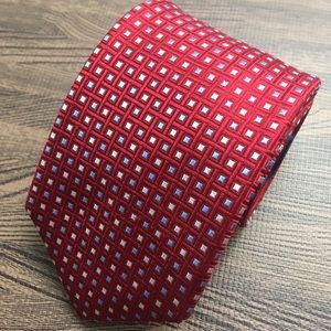 ⭐️Men’s Tommy Hilfiger Red & Navy Squares Tie